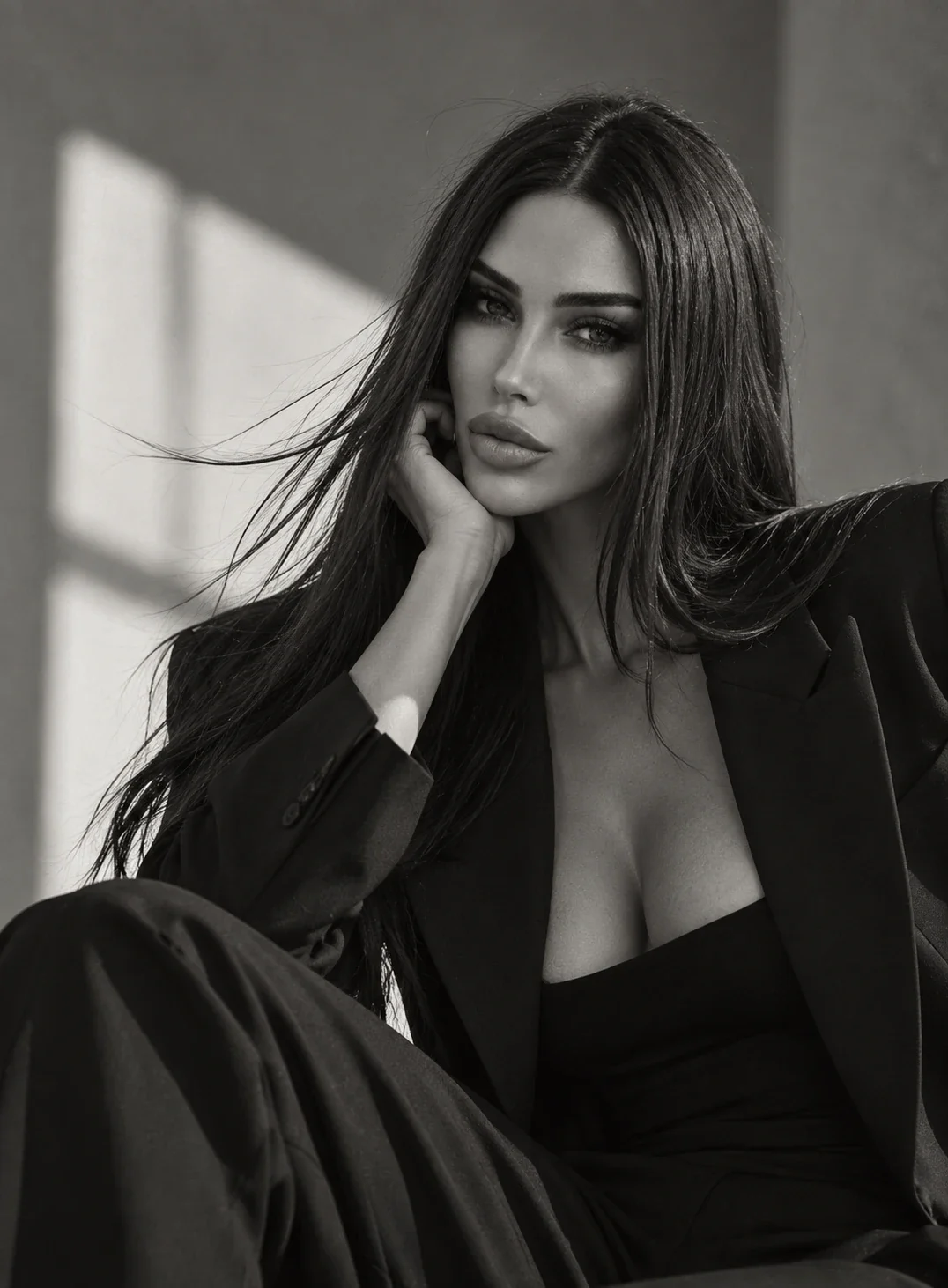 Karina Wagner, black and white portrait